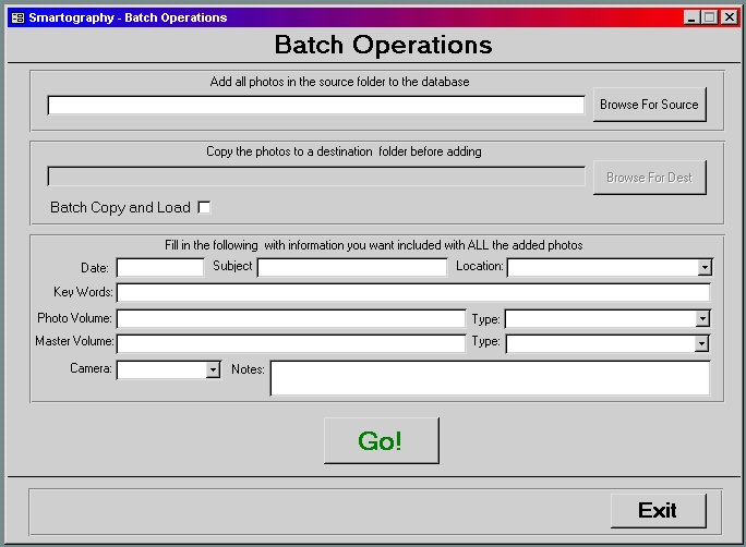 Batch Operations Dialog Box